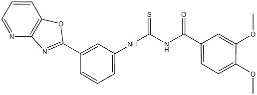 N-(3,4-dimethoxybenzoyl)-N'-(3-[1,3]oxazolo[4,5-b]pyridin-2-ylphenyl)thiourea,,结构式