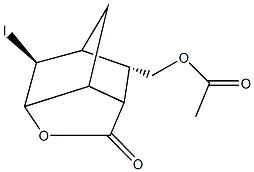 (2-iodo-5-oxo-4-oxatricyclo[4.2.1.0~3,7~]non-9-yl)methyl acetate Structure