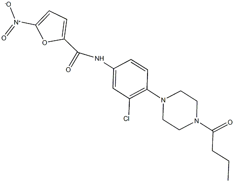 N-[4-(4-butyryl-1-piperazinyl)-3-chlorophenyl]-5-nitro-2-furamide Structure