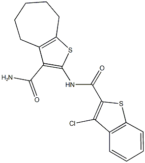 2-{[(3-chloro-1-benzothien-2-yl)carbonyl]amino}-5,6,7,8-tetrahydro-4H-cyclohepta[b]thiophene-3-carboxamide