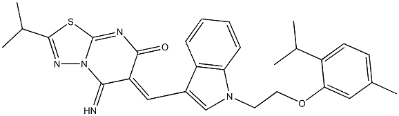 5-imino-2-isopropyl-6-({1-[2-(2-isopropyl-5-methylphenoxy)ethyl]-1H-indol-3-yl}methylene)-5,6-dihydro-7H-[1,3,4]thiadiazolo[3,2-a]pyrimidin-7-one