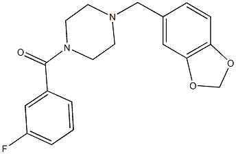 1-(1,3-benzodioxol-5-ylmethyl)-4-(3-fluorobenzoyl)piperazine,,结构式