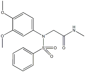 2-[3,4-dimethoxy(phenylsulfonyl)anilino]-N-methylacetamide,,结构式