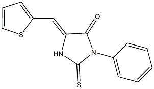 3-phenyl-5-(2-thienylmethylene)-2-thioxo-4-imidazolidinone Structure