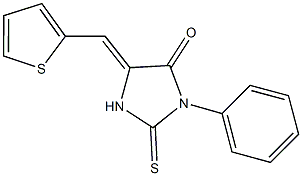 3-phenyl-5-(2-thienylmethylene)-2-thioxo-4-imidazolidinone 化学構造式