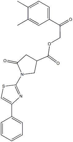 2-(3,4-dimethylphenyl)-2-oxoethyl 5-oxo-1-(4-phenyl-1,3-thiazol-2-yl)-3-pyrrolidinecarboxylate