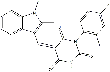 5-[(1,2-dimethyl-1H-indol-3-yl)methylene]-1-(2,4-dimethylphenyl)-2-thioxodihydro-4,6(1H,5H)-pyrimidinedione