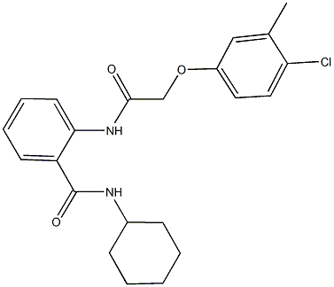 2-{[(4-chloro-3-methylphenoxy)acetyl]amino}-N-cyclohexylbenzamide,,结构式