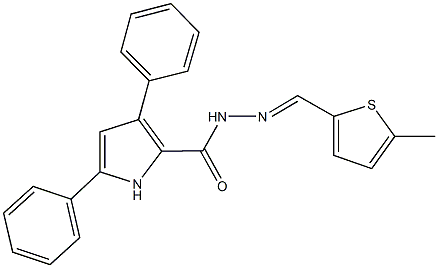 N'-[(5-methylthien-2-yl)methylene]-3,5-diphenyl-1H-pyrrole-2-carbohydrazide,,结构式