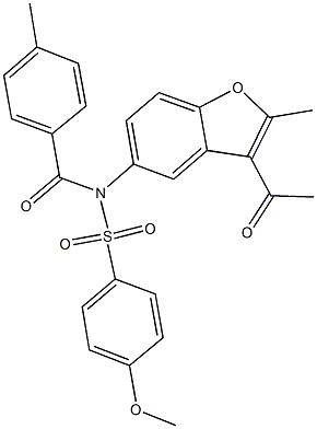 N-(3-acetyl-2-methyl-1-benzofuran-5-yl)-4-methoxy-N-(4-methylbenzoyl)benzenesulfonamide|