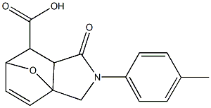 3-(4-methylphenyl)-4-oxo-10-oxa-3-azatricyclo[5.2.1.0~1,5~]dec-8-ene-6-carboxylic acid,,结构式