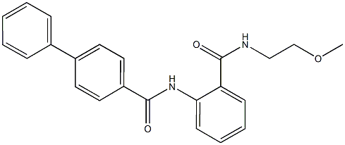 N-(2-{[(2-methoxyethyl)amino]carbonyl}phenyl)[1,1'-biphenyl]-4-carboxamide 化学構造式