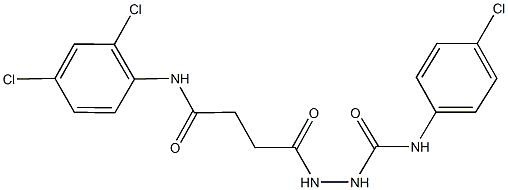 N-(4-chlorophenyl)-2-[4-(2,4-dichloroanilino)-4-oxobutanoyl]hydrazinecarboxamide 结构式