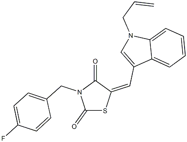 5-[(1-allyl-1H-indol-3-yl)methylene]-3-(4-fluorobenzyl)-1,3-thiazolidine-2,4-dione Struktur