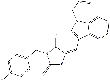 5-[(1-allyl-1H-indol-3-yl)methylene]-3-(4-fluorobenzyl)-1,3-thiazolidine-2,4-dione,,结构式