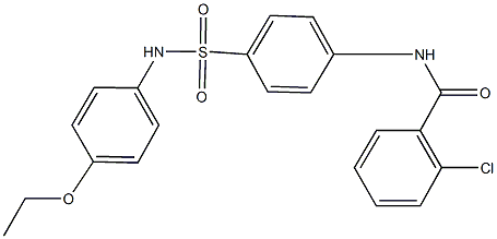 2-chloro-N-{4-[(4-ethoxyanilino)sulfonyl]phenyl}benzamide,,结构式