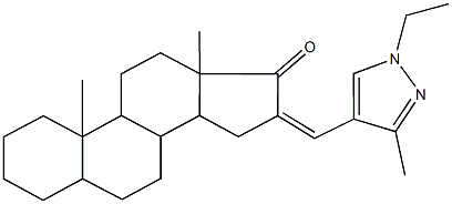 16-[(1-ethyl-3-methyl-1H-pyrazol-4-yl)methylene]androstan-17-one Struktur