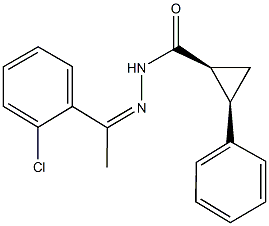 N'-[1-(2-chlorophenyl)ethylidene]-2-phenylcyclopropanecarbohydrazide 化学構造式