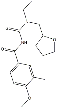N-ethyl-N'-(3-iodo-4-methoxybenzoyl)-N-(tetrahydro-2-furanylmethyl)thiourea 结构式