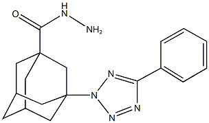 3-(5-phenyl-2H-tetraazol-2-yl)-1-adamantanecarbohydrazide,,结构式