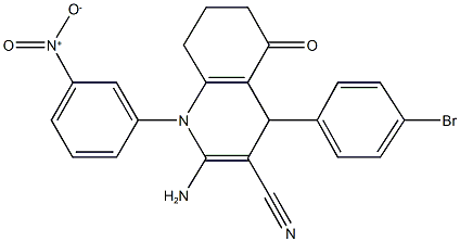 2-amino-4-(4-bromophenyl)-1-{3-nitrophenyl}-5-oxo-1,4,5,6,7,8-hexahydroquinoline-3-carbonitrile