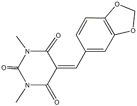 5-(1,3-benzodioxol-5-ylmethylene)-1,3-dimethyl-2,4,6(1H,3H,5H)-pyrimidinetrione Structure