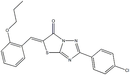 2-(4-chlorophenyl)-5-(2-propoxybenzylidene)[1,3]thiazolo[3,2-b][1,2,4]triazol-6(5H)-one 结构式