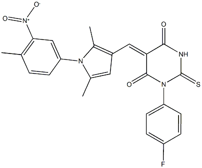 1-(4-fluorophenyl)-5-[(1-{3-nitro-4-methylphenyl}-2,5-dimethyl-1H-pyrrol-3-yl)methylene]-2-thioxodihydro-4,6(1H,5H)-pyrimidinedione|