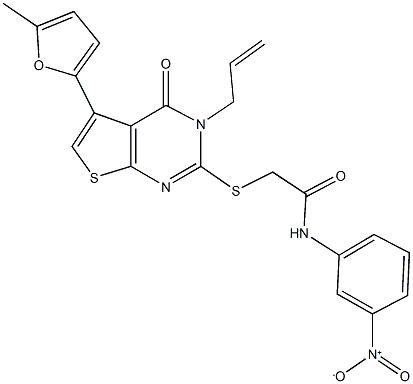 2-{[3-allyl-5-(5-methyl-2-furyl)-4-oxo-3,4-dihydrothieno[2,3-d]pyrimidin-2-yl]sulfanyl}-N-{3-nitrophenyl}acetamide|