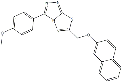 3-(4-methoxyphenyl)-6-[(2-naphthyloxy)methyl][1,2,4]triazolo[3,4-b][1,3,4]thiadiazole,,结构式