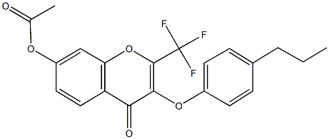 4-oxo-3-[(4-propylphenyl)oxy]-2-(trifluoromethyl)-4H-chromen-7-yl acetate Structure