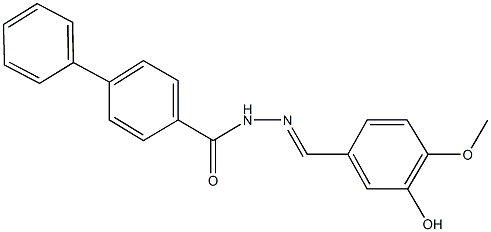 N'-(3-hydroxy-4-methoxybenzylidene)[1,1'-biphenyl]-4-carbohydrazide,,结构式