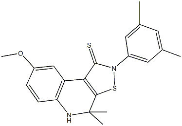 2-(3,5-dimethylphenyl)-8-methoxy-4,4-dimethyl-4,5-dihydroisothiazolo[5,4-c]quinoline-1(2H)-thione Structure