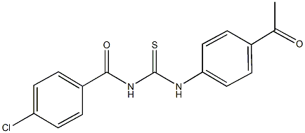 N-(4-acetylphenyl)-N'-(4-chlorobenzoyl)thiourea Struktur