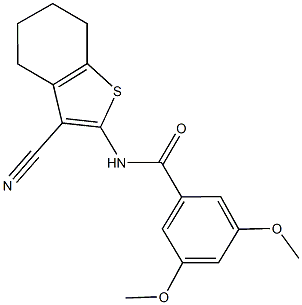 N-(3-cyano-4,5,6,7-tetrahydro-1-benzothiophen-2-yl)-3,5-dimethoxybenzamide Struktur