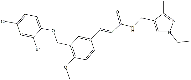 3-{3-[(2-bromo-4-chlorophenoxy)methyl]-4-methoxyphenyl}-N-[(1-ethyl-3-methyl-1H-pyrazol-4-yl)methyl]acrylamide