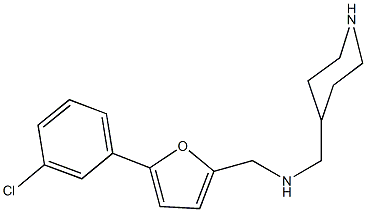N-{[5-(3-chlorophenyl)-2-furyl]methyl}-N-(4-piperidinylmethyl)amine Struktur