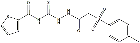 N-[(2-{[(4-methylphenyl)sulfonyl]acetyl}hydrazino)carbothioyl]-2-thiophenecarboxamide Structure