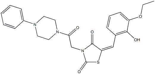 5-(3-ethoxy-2-hydroxybenzylidene)-3-[2-oxo-2-(4-phenylpiperazin-1-yl)ethyl]-1,3-thiazolidine-2,4-dione Structure