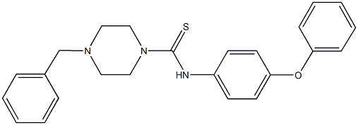 4-benzyl-N-(4-phenoxyphenyl)-1-piperazinecarbothioamide,,结构式