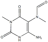 6-amino-3-methyl-2,4-dioxo-1,2,3,4-tetrahydropyrimidin-5-yl(methyl)formamide 结构式