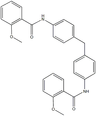 2-methoxy-N-(4-{4-[(2-methoxybenzoyl)amino]benzyl}phenyl)benzamide 化学構造式