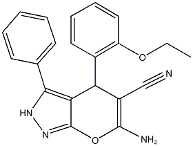 6-amino-4-(2-ethoxyphenyl)-3-phenyl-2,4-dihydropyrano[2,3-c]pyrazole-5-carbonitrile