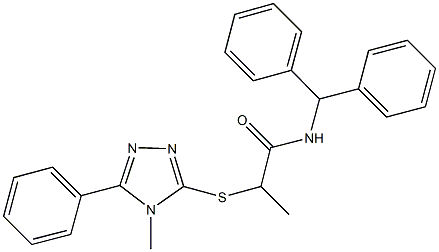 N-benzhydryl-2-[(4-methyl-5-phenyl-4H-1,2,4-triazol-3-yl)sulfanyl]propanamide Struktur