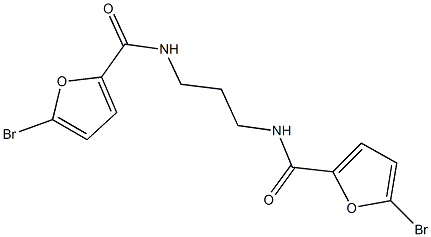 5-bromo-N-{3-[(5-bromo-2-furoyl)amino]propyl}-2-furamide,,结构式