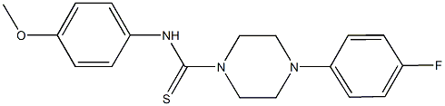 4-(4-fluorophenyl)-N-(4-methoxyphenyl)-1-piperazinecarbothioamide,,结构式