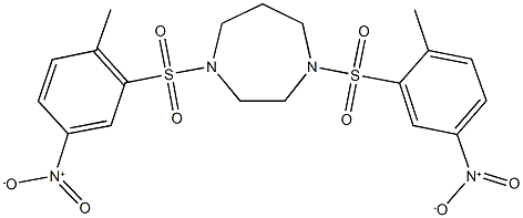 1,4-bis({5-nitro-2-methylphenyl}sulfonyl)-1,4-diazepane,,结构式