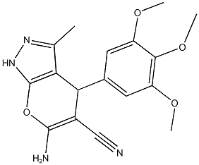 6-amino-3-methyl-4-(3,4,5-trimethoxyphenyl)-2,4-dihydropyrano[2,3-c]pyrazole-5-carbonitrile