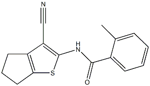 N-(3-cyano-5,6-dihydro-4H-cyclopenta[b]thien-2-yl)-2-methylbenzamide,,结构式