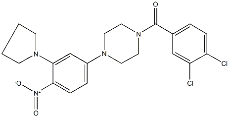 1-(3,4-dichlorobenzoyl)-4-[4-nitro-3-(1-pyrrolidinyl)phenyl]piperazine Structure
